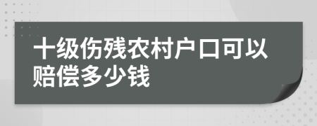 十级伤残农村户口可以赔偿多少钱