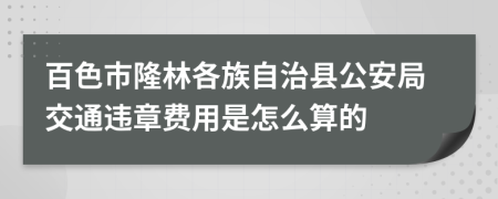 百色市隆林各族自治县公安局交通违章费用是怎么算的