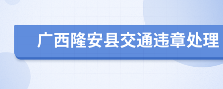 广西隆安县交通违章处理