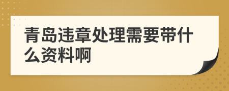 青岛违章处理需要带什么资料啊