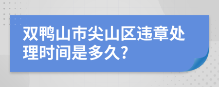 双鸭山市尖山区违章处理时间是多久?