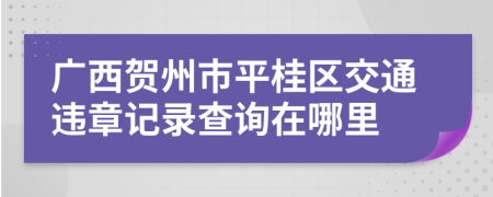 广西贺州市平桂区交通违章记录查询在哪里