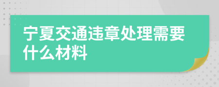 宁夏交通违章处理需要什么材料