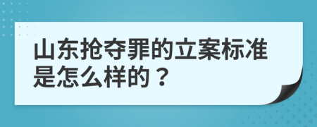 山东抢夺罪的立案标准是怎么样的？