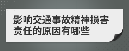 影响交通事故精神损害责任的原因有哪些