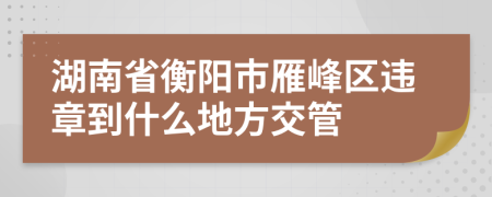 湖南省衡阳市雁峰区违章到什么地方交管