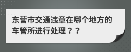 东营市交通违章在哪个地方的车管所进行处理？？