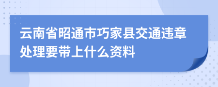 云南省昭通市巧家县交通违章处理要带上什么资料