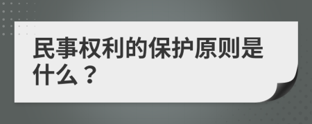 民事权利的保护原则是什么？