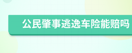 公民肇事逃逸车险能赔吗