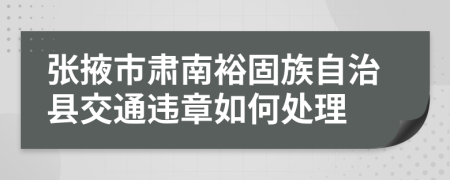 张掖市肃南裕固族自治县交通违章如何处理