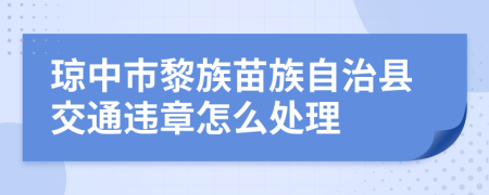 琼中市黎族苗族自治县交通违章怎么处理