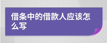 借条中的借款人应该怎么写