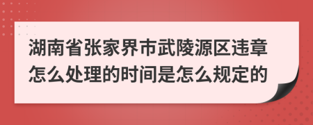 湖南省张家界市武陵源区违章怎么处理的时间是怎么规定的