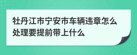 牡丹江市宁安市车辆违章怎么处理要提前带上什么