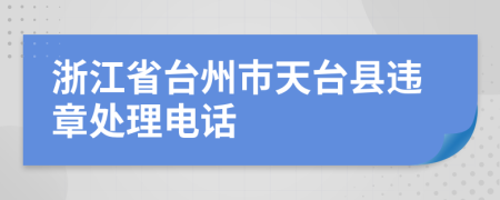 浙江省台州市天台县违章处理电话