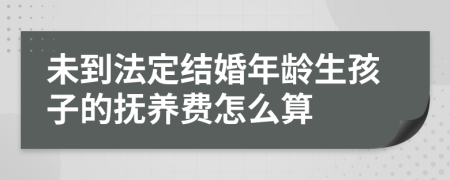 未到法定结婚年龄生孩子的抚养费怎么算