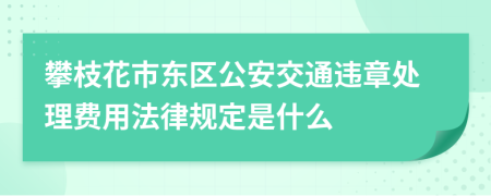 攀枝花市东区公安交通违章处理费用法律规定是什么