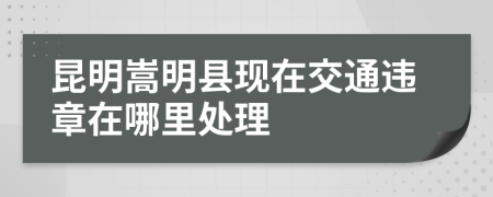 昆明嵩明县现在交通违章在哪里处理