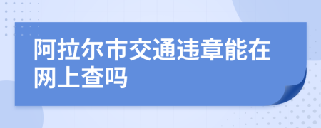 阿拉尔市交通违章能在网上查吗