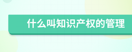 什么叫知识产权的管理