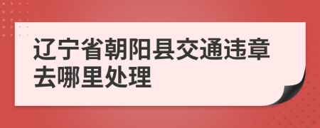 辽宁省朝阳县交通违章去哪里处理