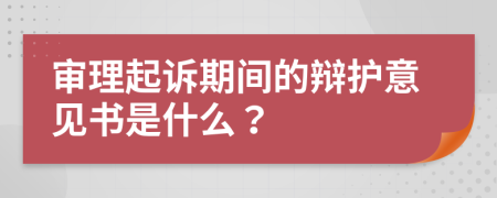 审理起诉期间的辩护意见书是什么？