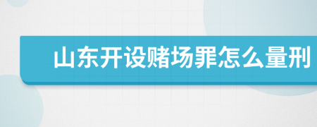 山东开设赌场罪怎么量刑