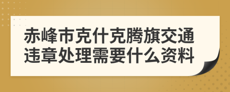 赤峰市克什克腾旗交通违章处理需要什么资料