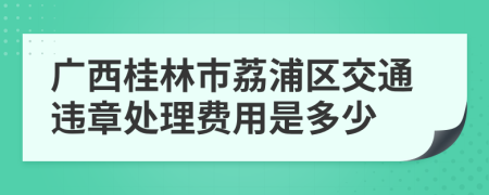 广西桂林市荔浦区交通违章处理费用是多少