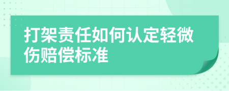 打架责任如何认定轻微伤赔偿标准