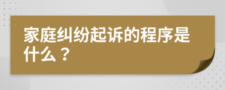 家庭纠纷起诉的程序是什么？