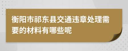 衡阳市祁东县交通违章处理需要的材料有哪些呢