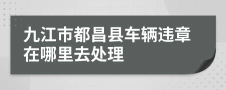 九江市都昌县车辆违章在哪里去处理