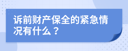 诉前财产保全的紧急情况有什么？