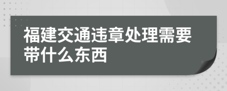 福建交通违章处理需要带什么东西