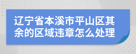 辽宁省本溪市平山区其余的区域违章怎么处理