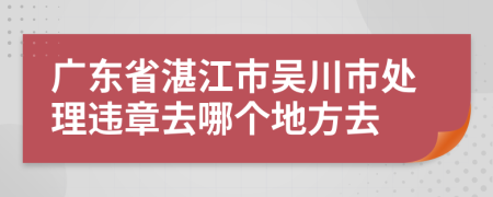 广东省湛江市吴川市处理违章去哪个地方去