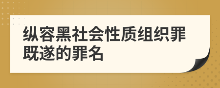 纵容黑社会性质组织罪既遂的罪名