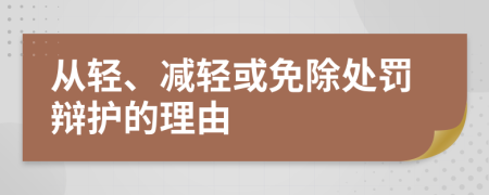 从轻、减轻或免除处罚辩护的理由