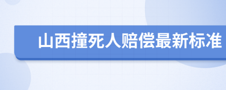 山西撞死人赔偿最新标准