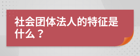 社会团体法人的特征是什么？