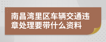 南昌湾里区车辆交通违章处理要带什么资料