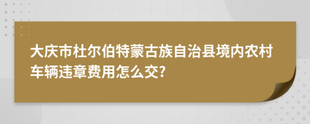 大庆市杜尔伯特蒙古族自治县境内农村车辆违章费用怎么交?