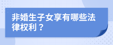 非婚生子女享有哪些法律权利？