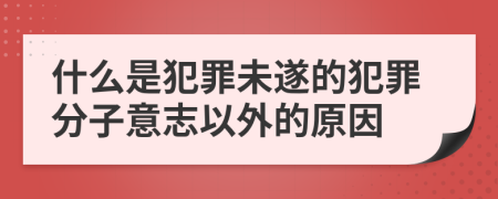 什么是犯罪未遂的犯罪分子意志以外的原因