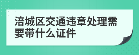 涪城区交通违章处理需要带什么证件