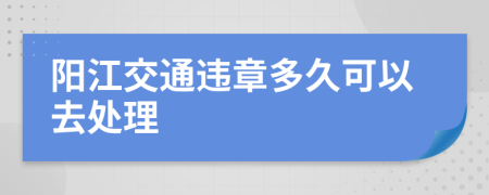 阳江交通违章多久可以去处理