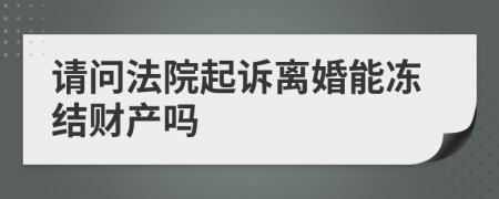 请问法院起诉离婚能冻结财产吗