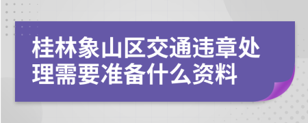 桂林象山区交通违章处理需要准备什么资料